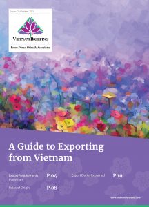 Exporting from vn“ width =” 216“高度=” 300“ srcset =” https://www.vietnam-briefing.comhttp://ai.vieter.com/uploads/2021/2021/10/exporting-vn-vn-216x300.jpg 216w， https://www.vietnam-briefing.comhttp://ai.vieter.com/uploads/2021/10/exporting-vn-737x1024.jpg 737W， https://www.vietnam-briefing.comhttp://ai.vieter.com/uploads/2021/10/exporting-vn-768x1068.jpg 768W， https://www.vietnam-briefing.comhttp://ai.vieter.com/uploads/2021/10/exporting-vn-1105x1536.jpg 1105w， https://www.vietnam-briefing.comhttp://ai.vieter.com/uploads/2021/10/exporting-vn-1473x2048.jpg 1473w，https：///www.vietnam-briefing.comhttp://ai.vieter.com/uploads/2021/10/exporting-vn-scaled.jpg 1841W“ sizes =”（max-width：216px）100VW，216px，216px“/> </> </> </> </strong> </p>
<ul>
<li style =“ text-align：left;”>越南的导出要求</li>
<li>原产规则</li>
<li>解释的出口职责</li>
</ul>
<p>越南遵循以出口为主导的增长模式，将贸易自由化和投资激励措施相结合，以刺激面向出口的制造业。这使越南在过去十年中稳步加速增长，并成为领先的低成本采购目的地。</p>
<p>外部因素，例如美国 - 中国贸易紧张局势，以及该国对大流行的最初处理，都促成了最近以外国直接投资为主导的增长趋势的尖峰。越南在2021年前四个月中对美国的出口同比增长50％，使美国成为越南商品的最大进口商。另一个吸引人的因素是越南密集的自由贸易协定网络（FTA），这使其具有竞争力XPORT HUB。关键贸易安排包括最近批准的欧盟 - 越南自由贸易协定（EVFTA），英国 - 越南自由贸易协定（UKVFTA）以及跨太平洋伙伴关系（CPTPP）的综合和进步协议。</p>。
<p>外国投资者对以出口为导向的制造业和进入全球市场感兴趣的外国投资者可能会考虑亚洲的低成本目的地，例如越南，这是合适的或位于主要供应链附近的一部分或位于大型供应链附近。因此，了解越南的贸易环境和法规的知识将需要详细说明出口程序以利用激励措施并优化运营。</p>
<p>在本期越南简报中，我们详细介绍了越南的出口程序，其次是原籍规则指南。我们最终引入了交易者需要注意的职责，豁免和税率。</p>。
<p>本杂志基于Dezan Shira＆Associates在支持越南的外国企业的经验。对于mo关于如何计划搬迁到越南的信息和建议，请通过vietnam@dezshira.com与我们联系。</p>								</div>
								<!-- 常见问题开始 -->
								   
								 <!-- 常见问题结束 -->
							</div>
                            <div class=
